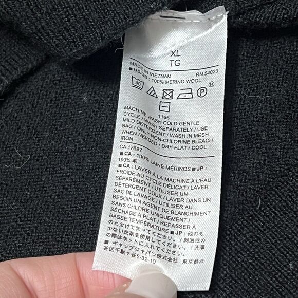 Banana Republic 100% Merino Wool Black Sweater Crew Neck Size Extra Large - Picture 6 of 7